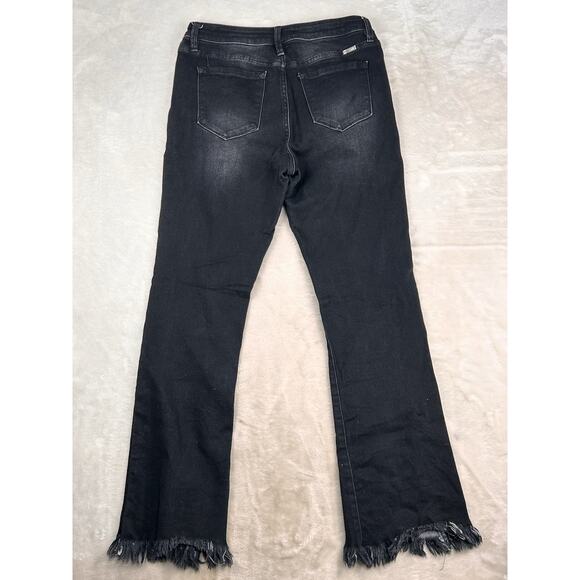 KanCan Boot Cut Raw Hem Women's Size 29/31 Black jeans high rise 90's - Picture 2 of 11